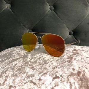 New Gold Aviators with a hint of orange/red